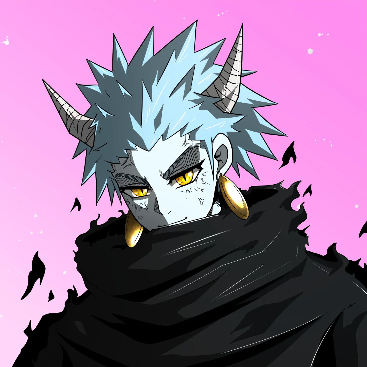 ALIEN #597. Alienzone digital collectible artwork. Eyes: Ryôshi; Hair: Hôkaben; Mark: Kekkan.