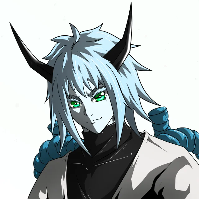 ALIEN #606. Illustration du NFT Alienzone. Eyes: Kôhaimoku; Hair: Akuma; Mark: None.