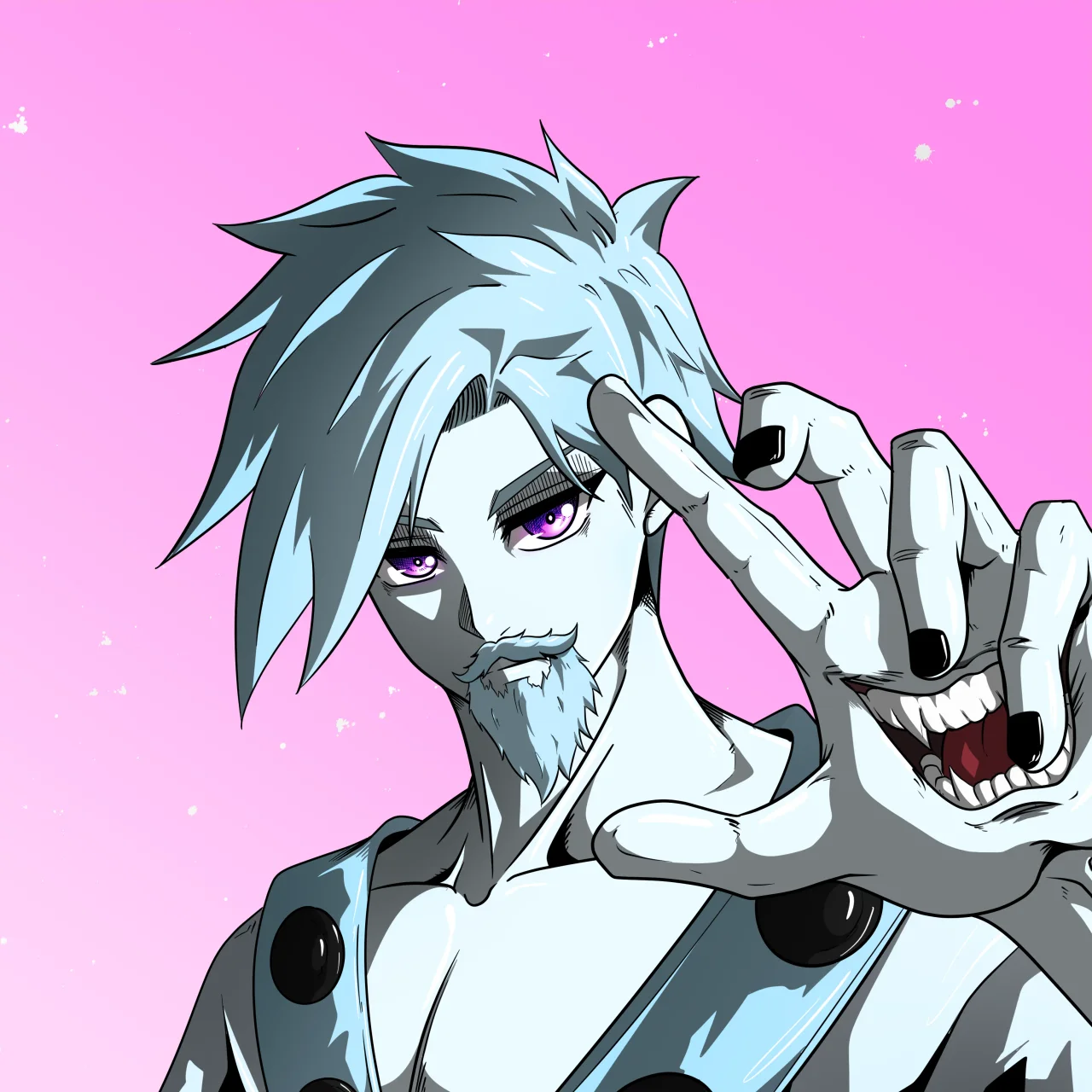 ALIEN #607. Alienzone digital collectible artwork. Eyes: Futâime; Hair: Migime; Mark: None.