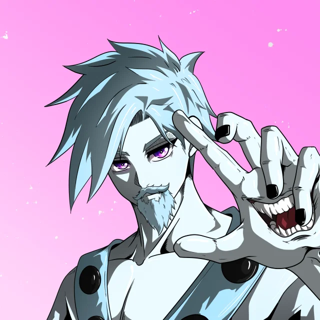 ALIEN #607. Illustration du NFT Alienzone. Eyes: Futâime; Hair: Migime; Mark: None.