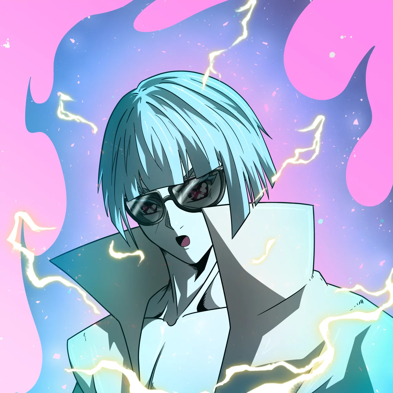 ALIEN #61. Alienzone digital collectible artwork. Eyes: Shinmoku; Hair: Taregami; Mark: Senzo.