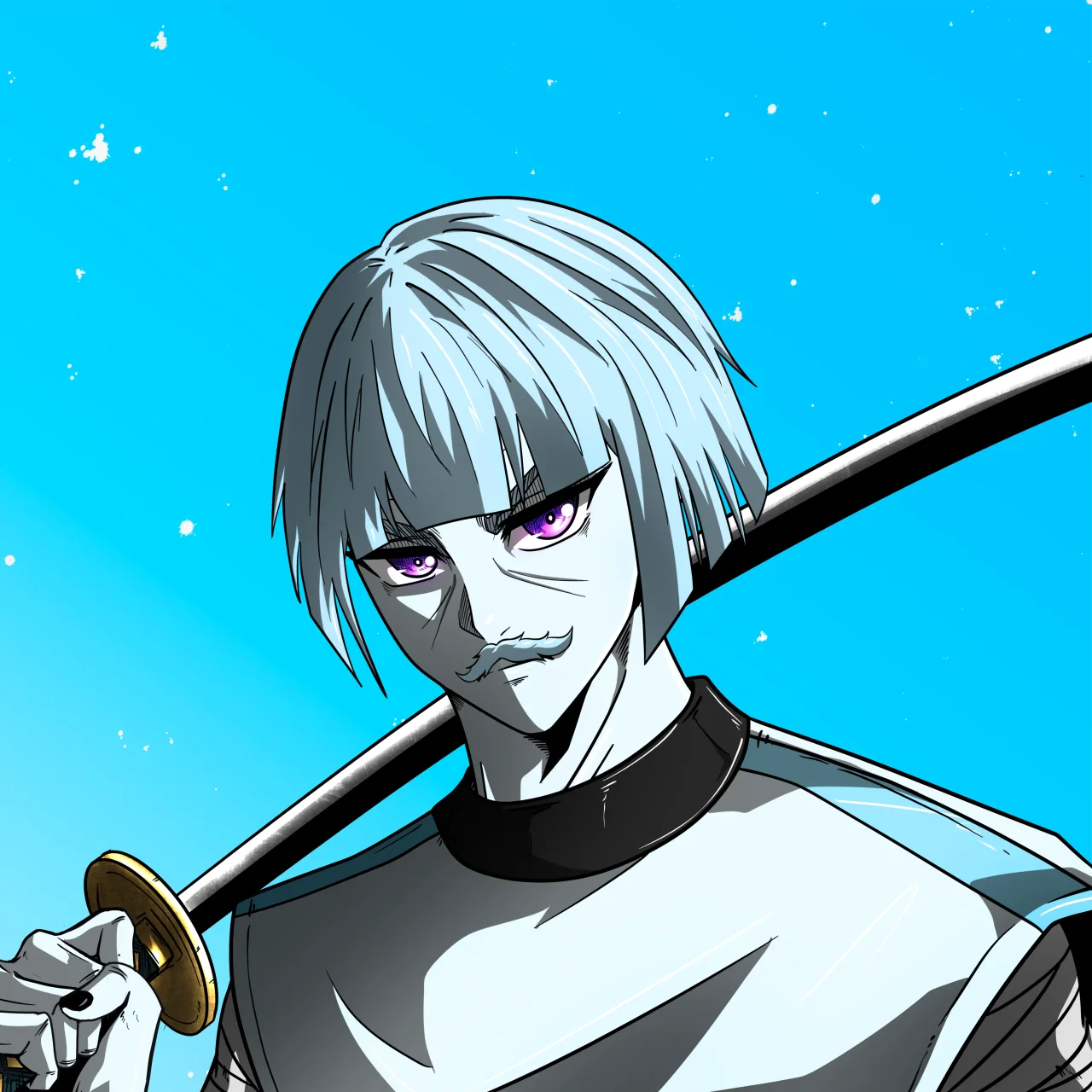 ALIEN #612. Alienzone digital collectible artwork. Eyes: Futâime; Hair: Taregami; Mark: Senzo.