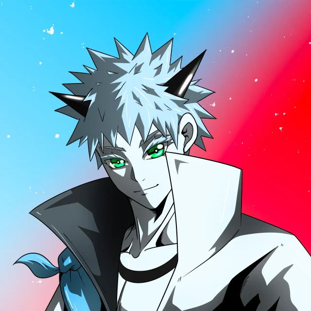 ALIEN #616. Illustration du NFT Alienzone. Eyes: Kôhaimoku; Hair: Senêben; Mark: None.