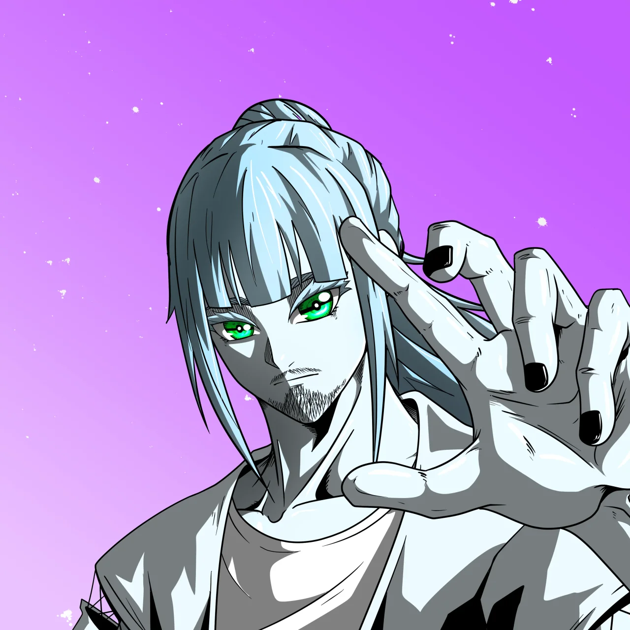 ALIEN #618. Alienzone digital collectible artwork. Eyes: Kôhaimoku; Hair: Kêkan II; Mark: None.