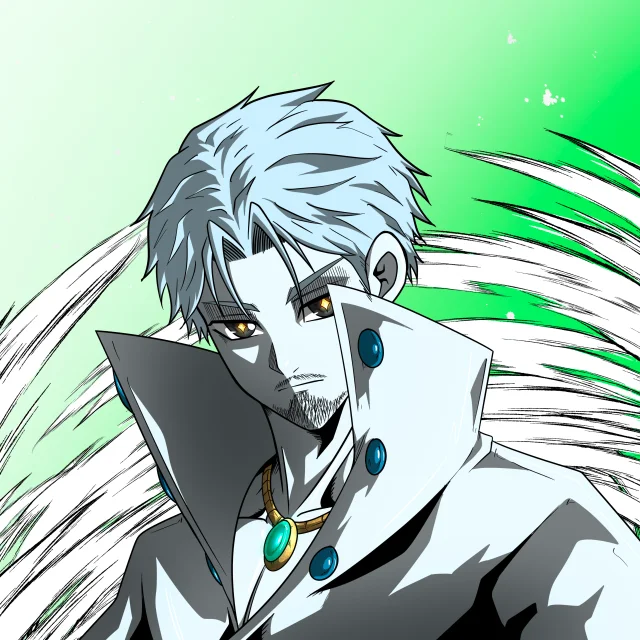 ALIEN #623. Illustration du NFT Alienzone. Eyes: Myôri; Hair: Ikemen; Mark: None.