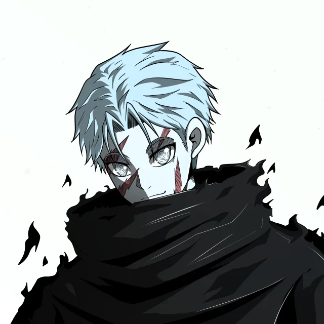 ALIEN #624. Illustration du NFT Alienzone. Eyes: Konran; Hair: Ikemen; Mark: Fushô.