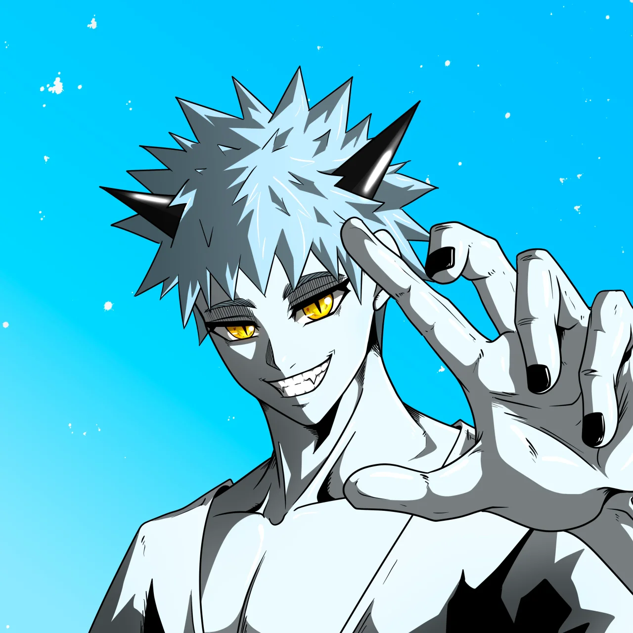 ALIEN #626. Illustration du NFT Alienzone. Eyes: Ryôshi; Hair: Senêben; Mark: None.