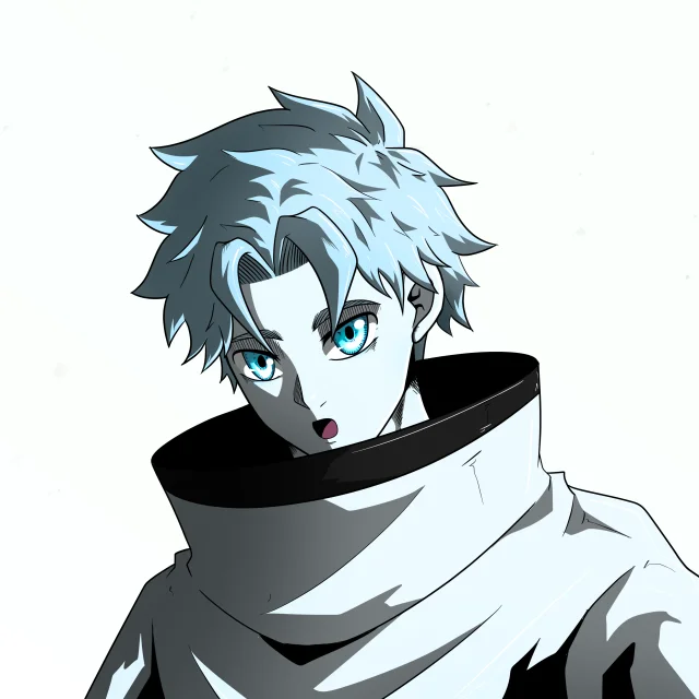 ALIEN #640. Illustration du NFT Alienzone. Eyes: Sêmoku; Hair: Hankôteki; Mark: None.