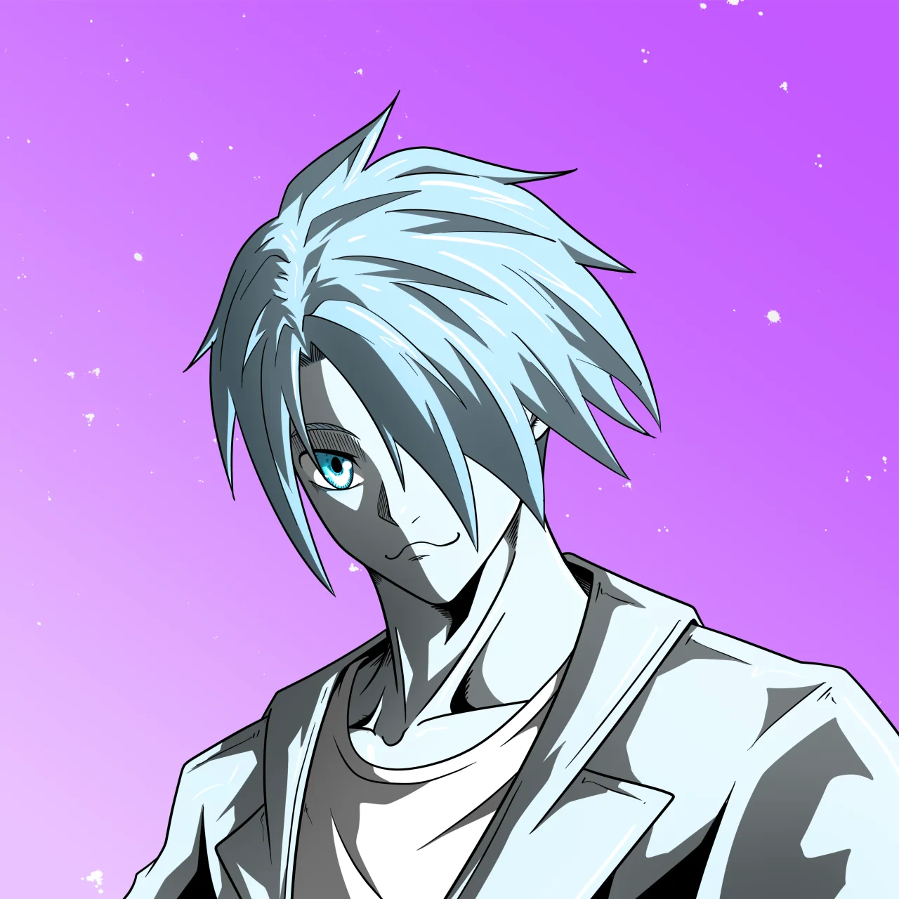 ALIEN #65. Alienzone digital collectible artwork. Eyes: Sêmoku; Hair: Hidarime; Mark: None.