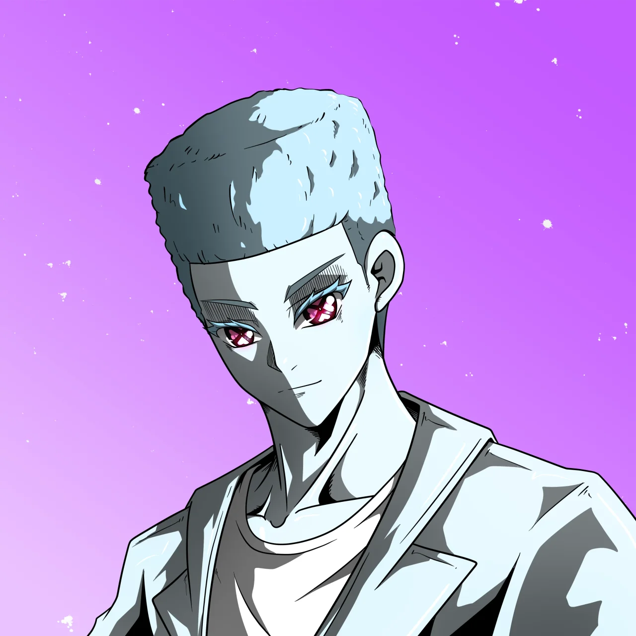 ALIEN #658. Alienzone digital collectible artwork. Eyes: Shinmoku; Hair: Shikakui; Mark: None.
