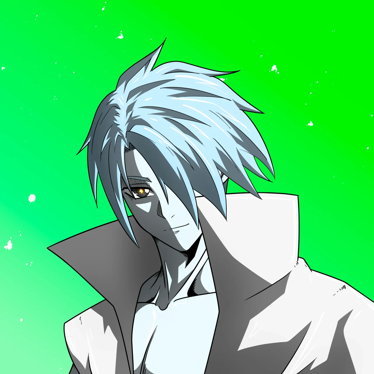 ALIEN #67. Alienzone digital collectible artwork. Eyes: Myôri; Hair: Hidarime; Mark: None.