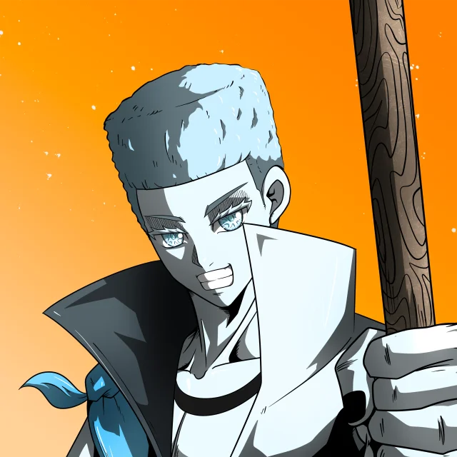ALIEN #679. Illustration du NFT Alienzone. Eyes: Jûtenteki; Hair: Shikakui; Mark: None.