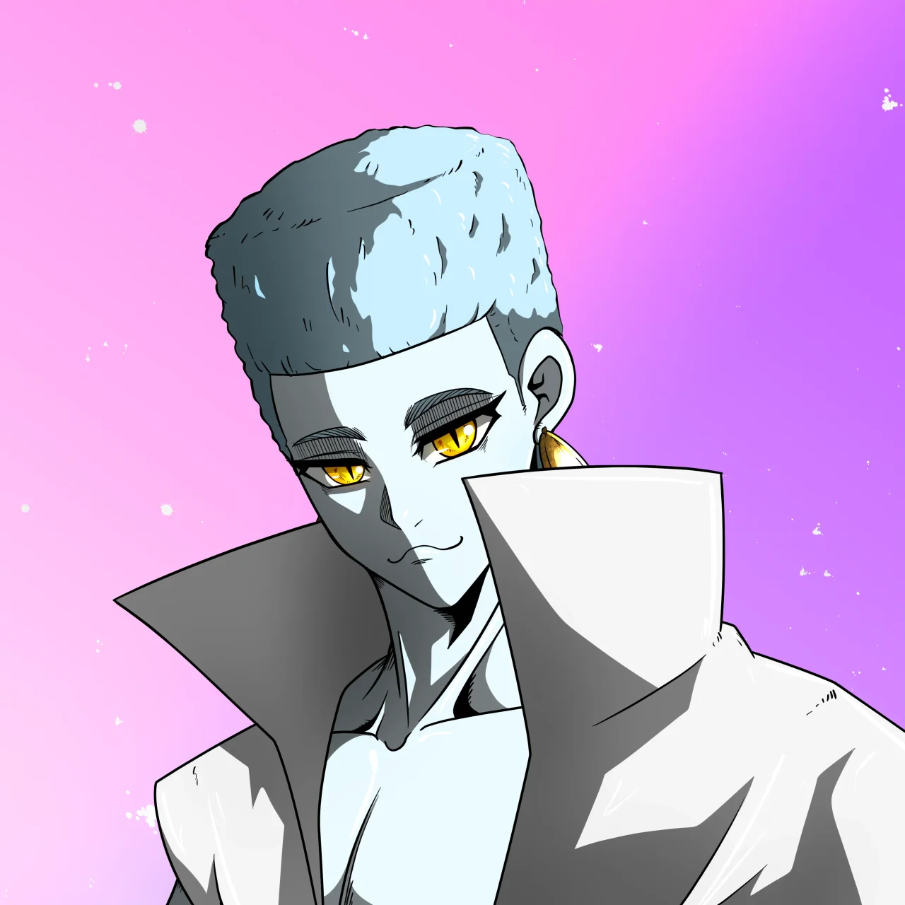 ALIEN #688. Alienzone digital collectible artwork. Eyes: Ryôshi; Hair: Shikakui; Mark: None.