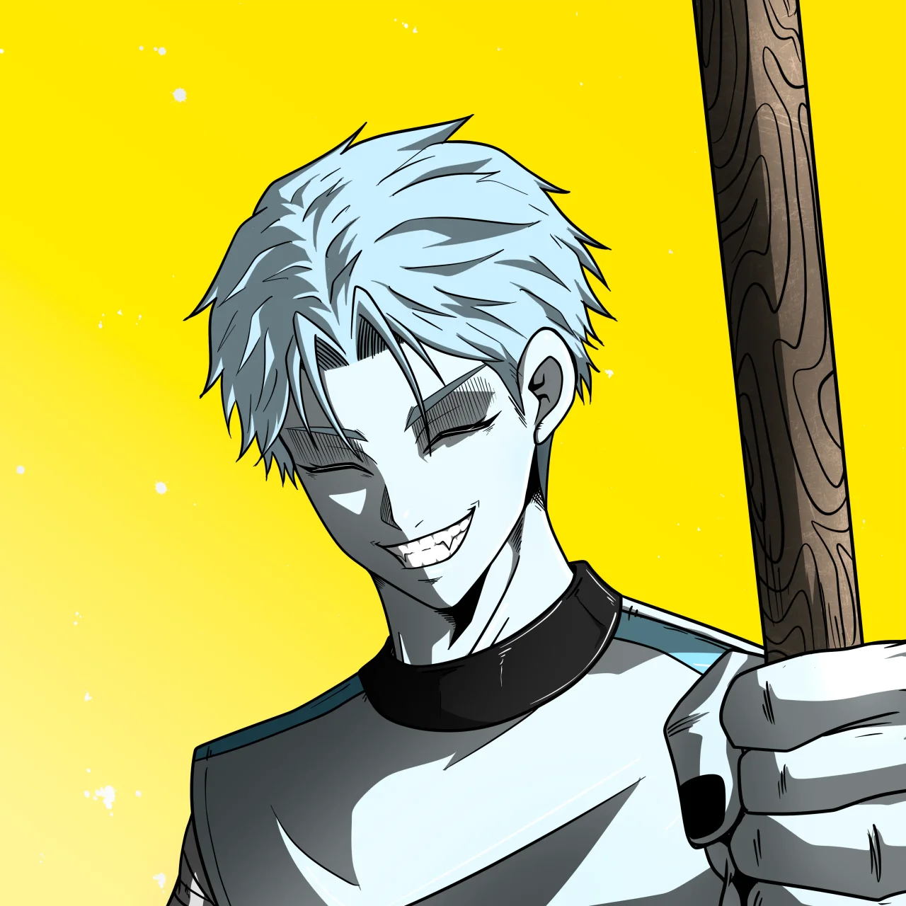 ALIEN #690. Alienzone digital collectible artwork. Eyes: Hêmoku; Hair: Ikemen; Mark: None.