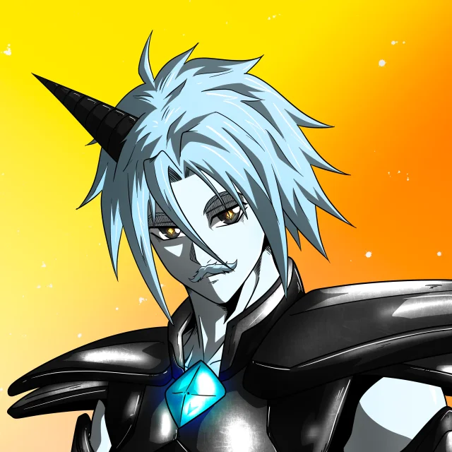 ALIEN #691. Illustration du NFT Alienzone. Eyes: Myôri; Hair: Anben; Mark: None.