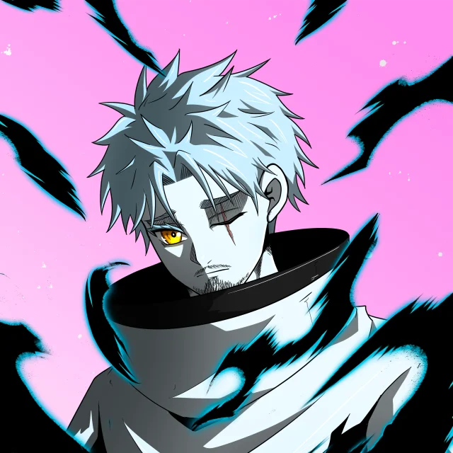 ALIEN #694. Illustration du NFT Alienzone. Eyes: Furukizu; Hair: Sanzoku; Mark: None.