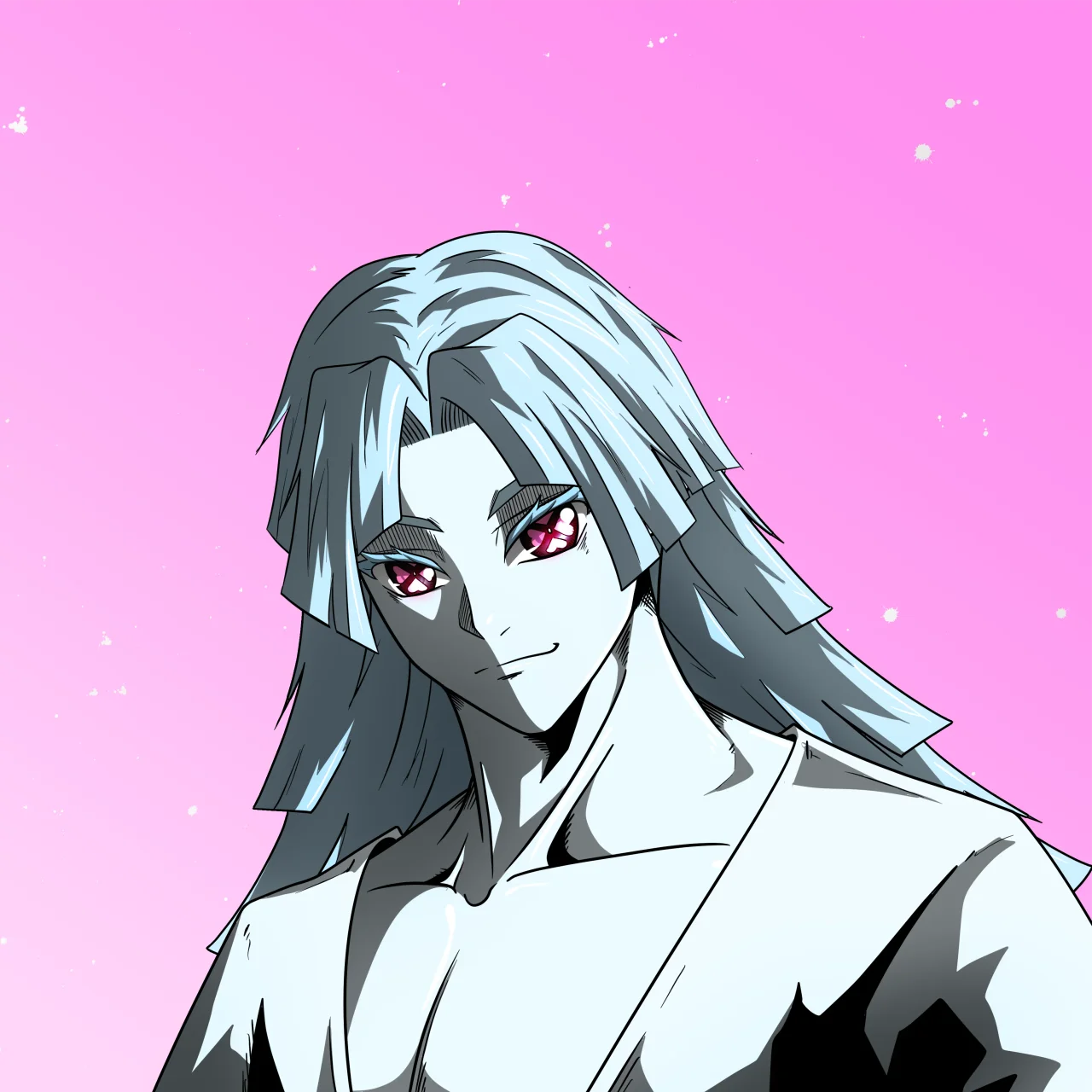 ALIEN #702. Illustration du NFT Alienzone. Eyes: Shinmoku; Hair: Zenbatsu II; Mark: None.