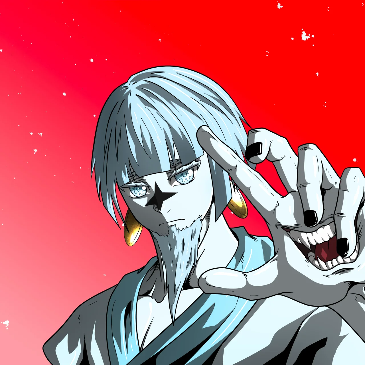 ALIEN #706. Alienzone digital collectible artwork. Eyes: Jûtenteki; Hair: Taregami; Mark: Seikoku.