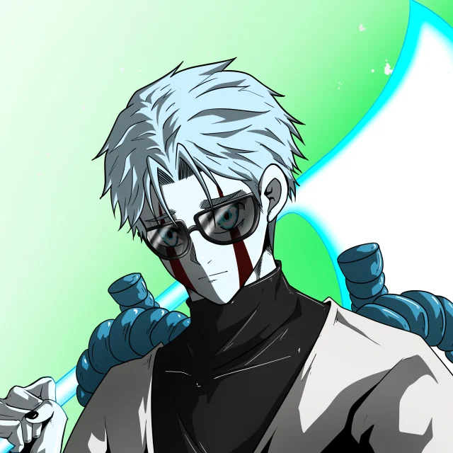ALIEN #714. Illustration du NFT Alienzone. Eyes: Sêmoku; Hair: Ikemen; Mark: Yaban.