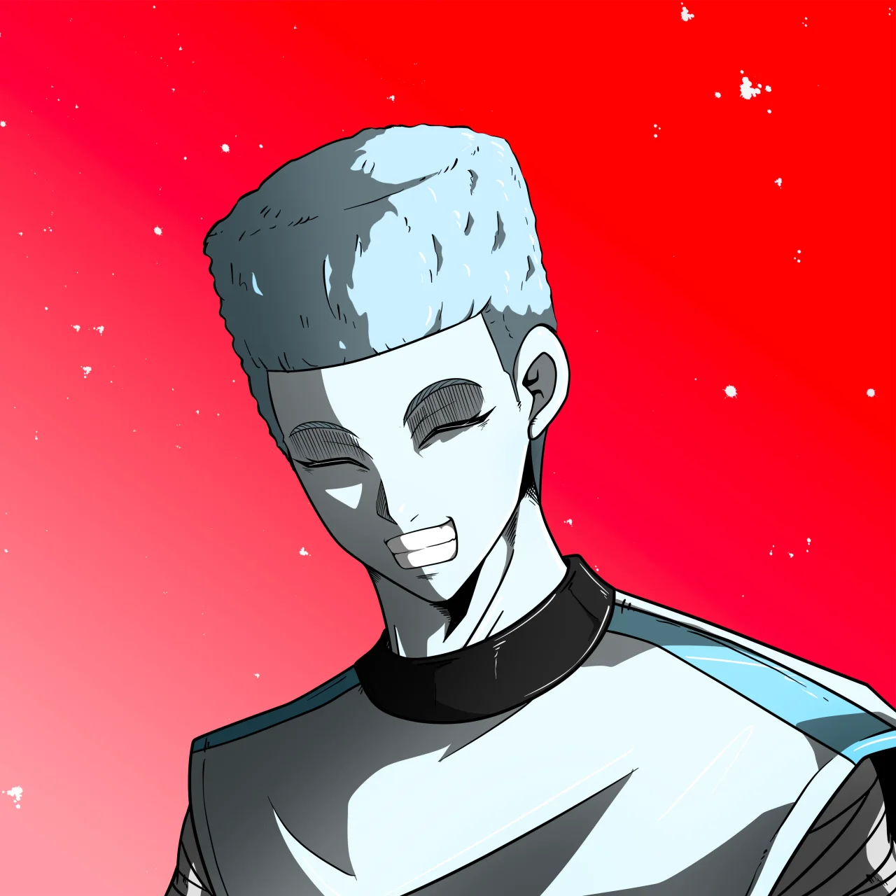 ALIEN #715. Alienzone digital collectible artwork. Eyes: Hêmoku; Hair: Shikakui; Mark: None.