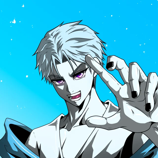 ALIEN #718. Illustration du NFT Alienzone. Eyes: Futâime; Hair: Ikemen; Mark: None.