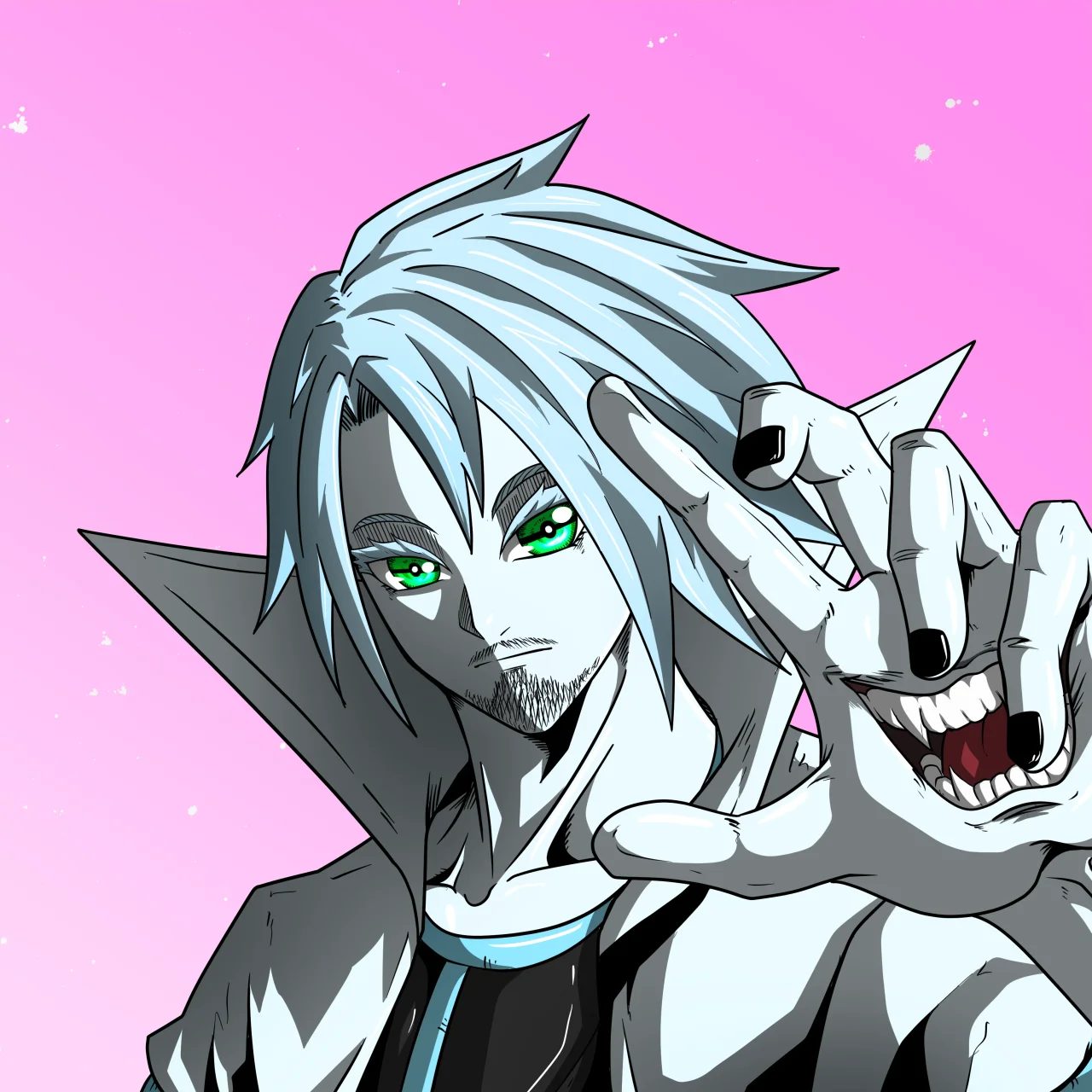 ALIEN #720. Alienzone digital collectible artwork. Eyes: Kôhaimoku; Hair: Bôshuku; Mark: None.