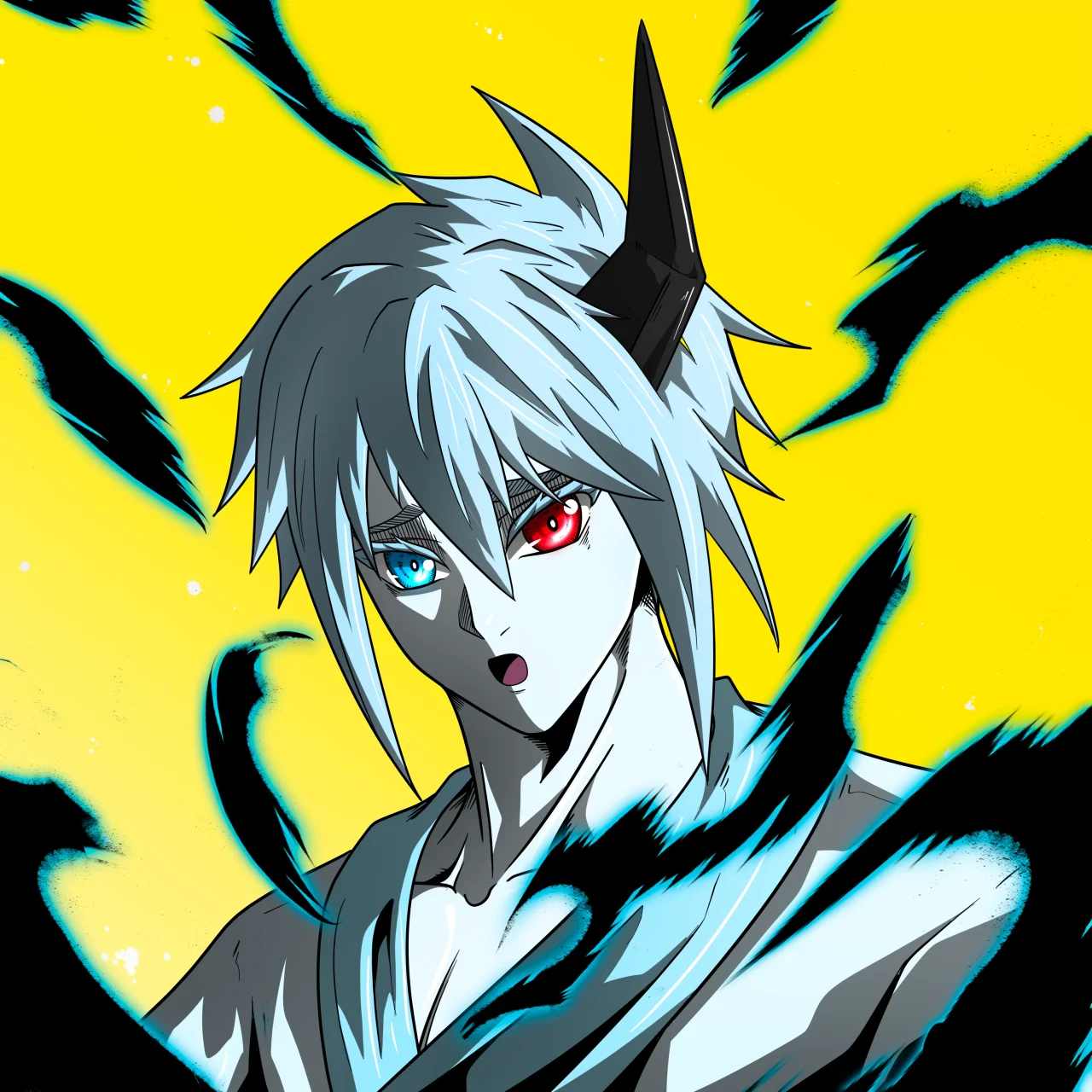 ALIEN #724. Alienzone digital collectible artwork. Eyes: Kôsaiishoku; Hair: Ôben; Mark: None.