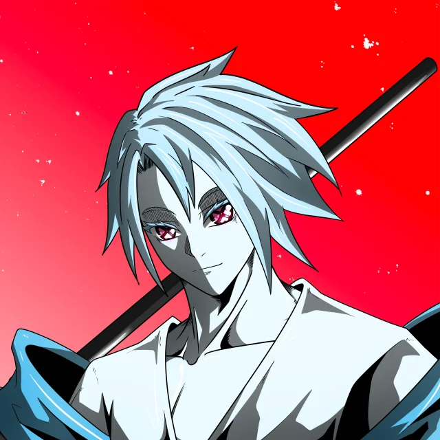 ALIEN #725. Illustration du NFT Alienzone. Eyes: Shinmoku; Hair: Bôshuku; Mark: None.
