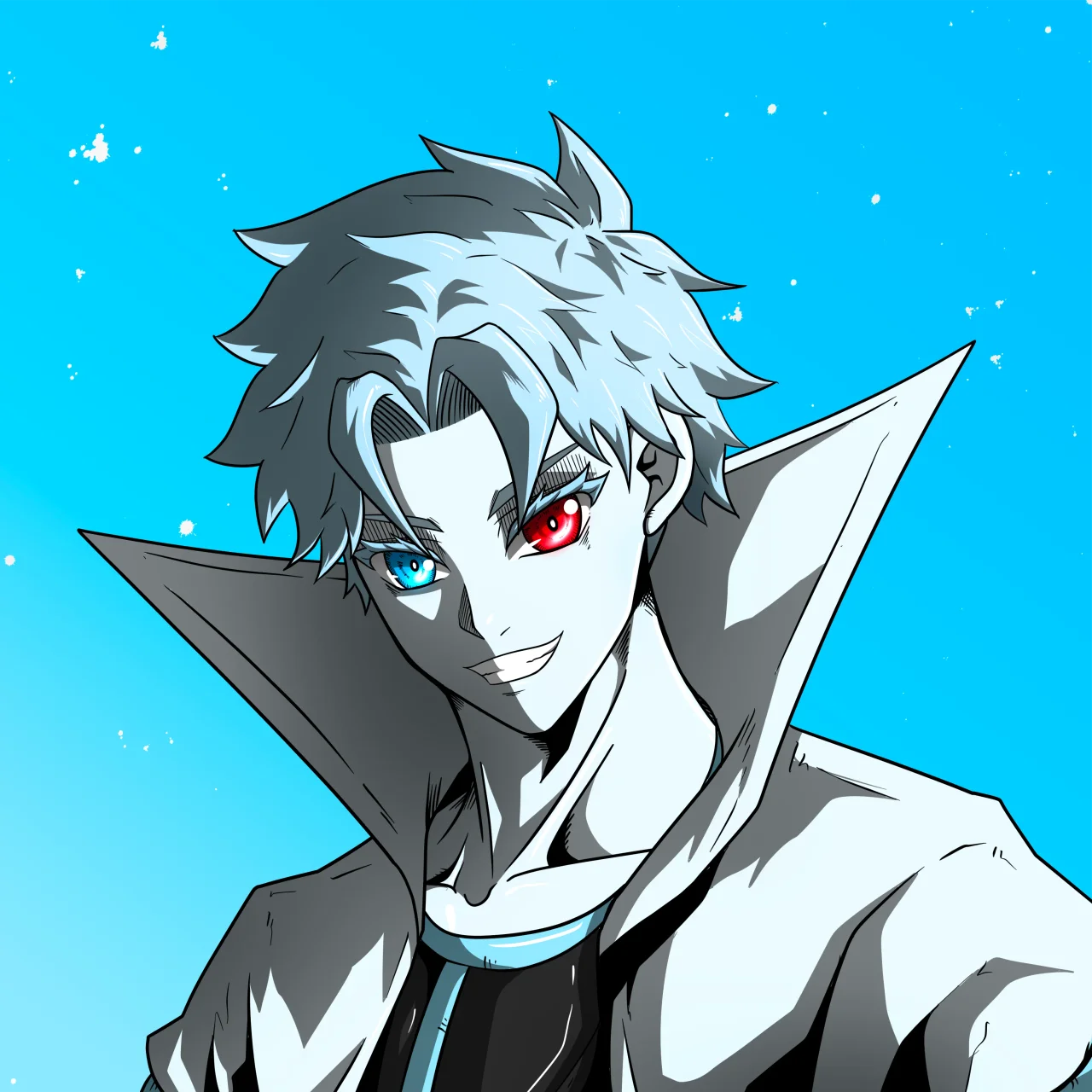 ALIEN #727. Alienzone digital collectible artwork. Eyes: Kôsaiishoku; Hair: Hankôteki; Mark: None.