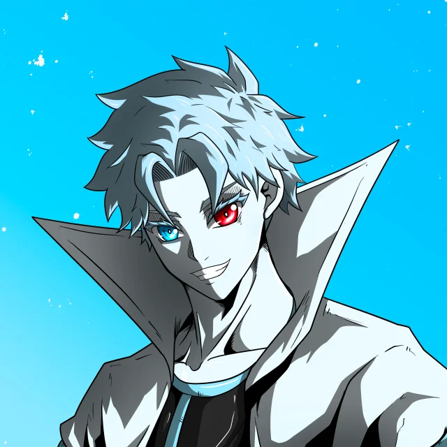 ALIEN #727. Illustration du NFT Alienzone. Eyes: Kôsaiishoku; Hair: Hankôteki; Mark: None.