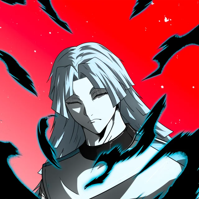 ALIEN #730. Illustration du NFT Alienzone. Eyes: Hêmoku; Hair: Zenbatsu II; Mark: None.