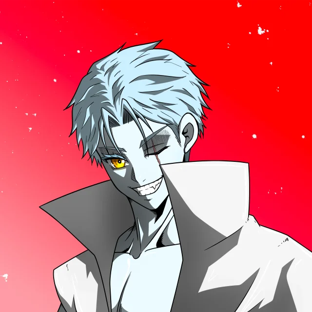 ALIEN #732. Illustration du NFT Alienzone. Eyes: Furukizu; Hair: Ikemen; Mark: None.
