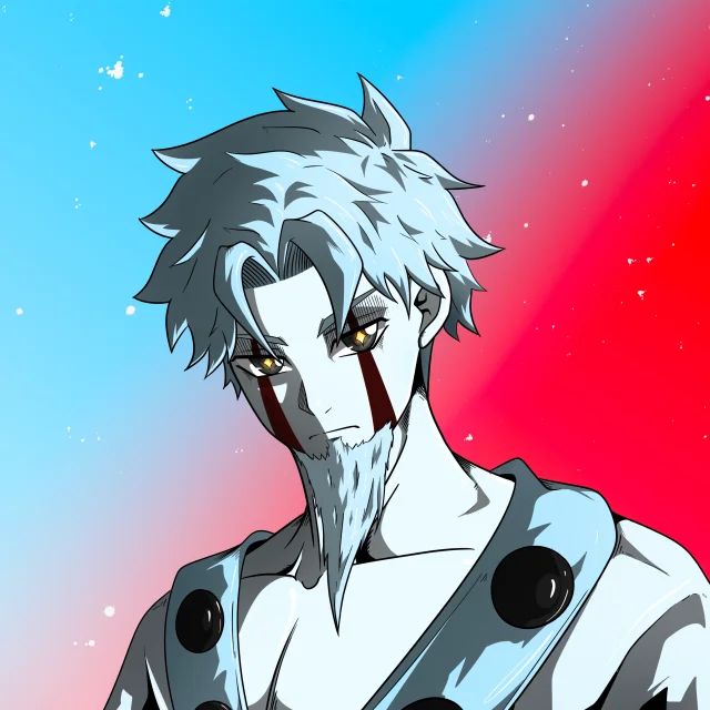ALIEN #742. Illustration du NFT Alienzone. Eyes: Myôri; Hair: Hankôteki; Mark: Yaban.