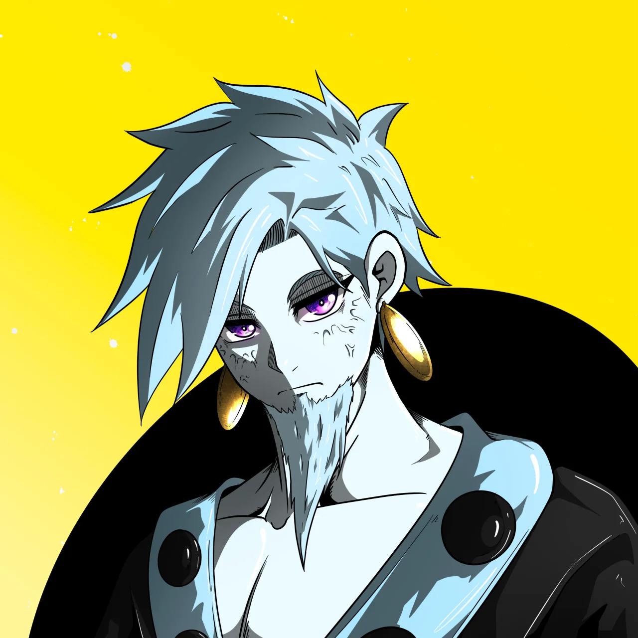 ALIEN #748. Alienzone digital collectible artwork. Eyes: Futâime; Hair: Migime; Mark: Kekkan.