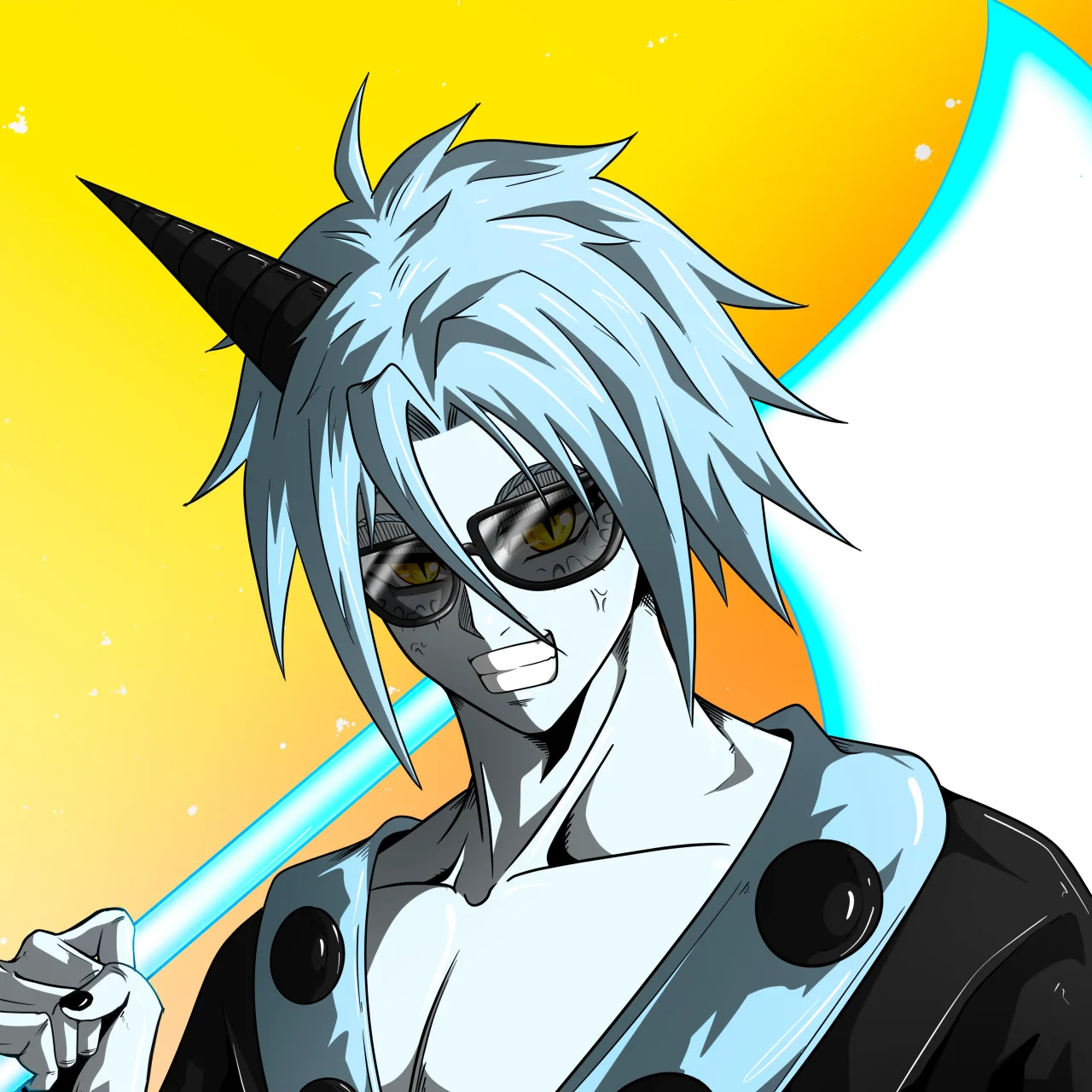 ALIEN #752. Alienzone digital collectible artwork. Eyes: Ryôshi; Hair: Anben; Mark: Kekkan.
