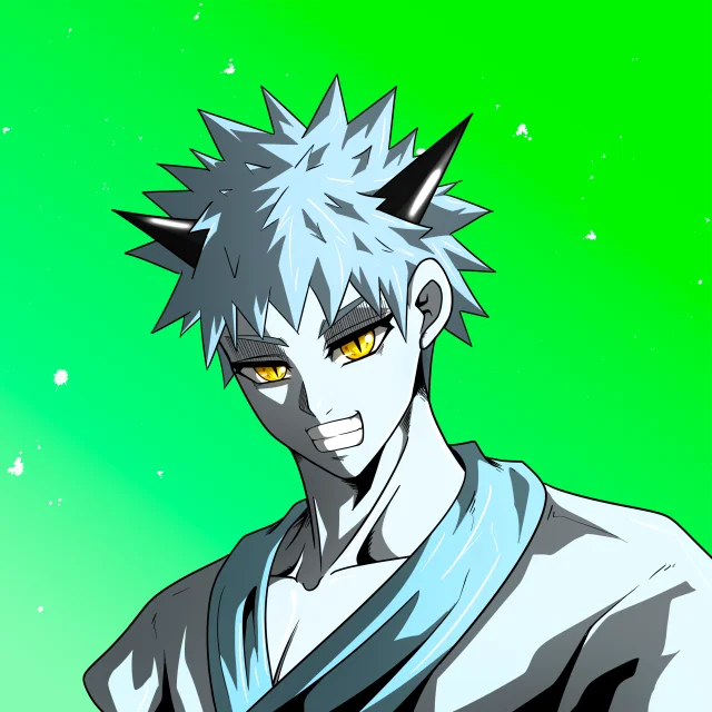 ALIEN #758. Illustration du NFT Alienzone. Eyes: Ryôshi; Hair: Senêben; Mark: None.