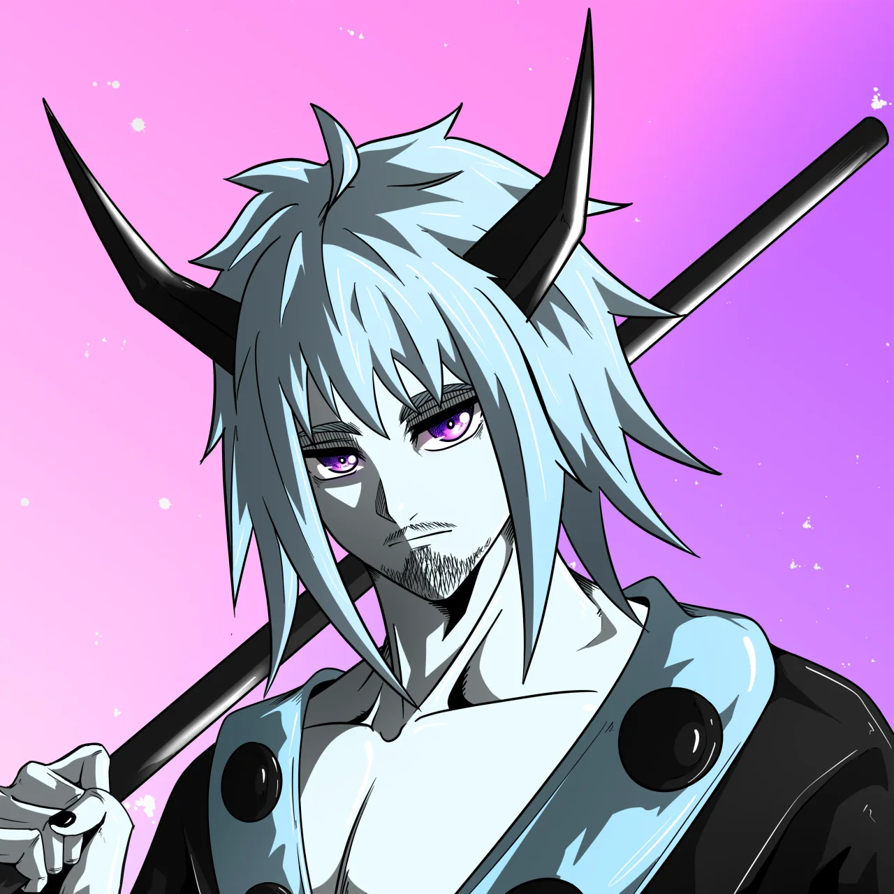 ALIEN #763. Illustration du NFT Alienzone. Eyes: Futâime; Hair: Akuma; Mark: None.