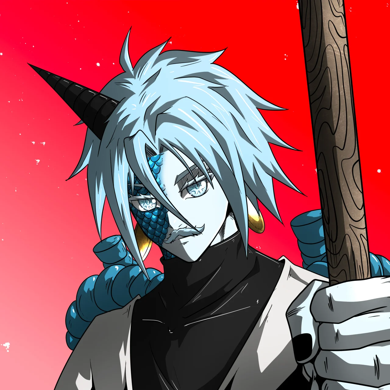 ALIEN #773. Alienzone digital collectible artwork. Eyes: Jûtenteki; Hair: Anben; Mark: Shinrin.