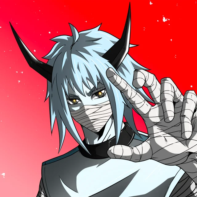ALIEN #775. Illustration du NFT Alienzone. Eyes: Myôri; Hair: Akuma; Mark: None.