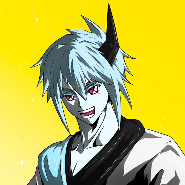 ALIEN #801. Illustration du NFT Alienzone. Eyes: Shinmoku; Hair: Ôben; Mark: None.