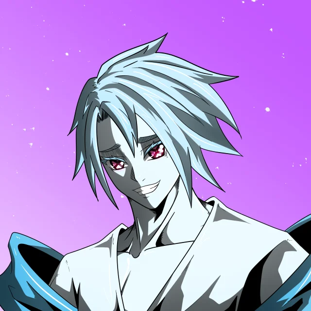 ALIEN #803. Illustration du NFT Alienzone. Eyes: Shinmoku; Hair: Bôshuku; Mark: None.