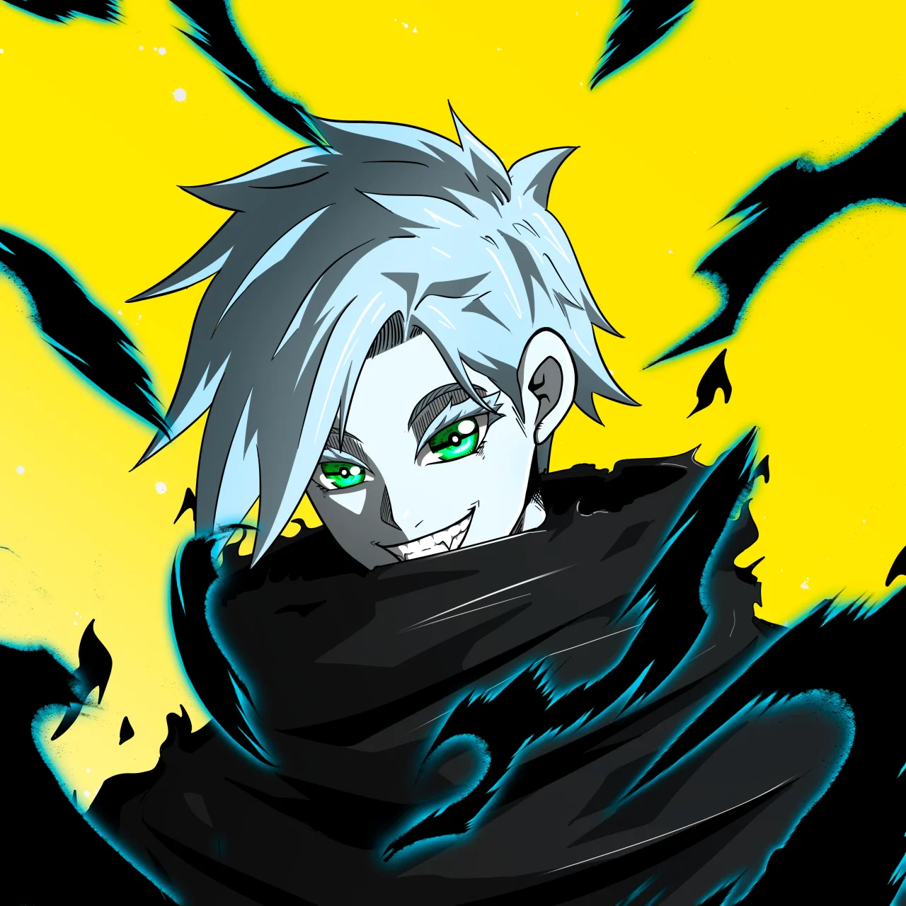 ALIEN #81. Illustration du NFT Alienzone. Eyes: Kôhaimoku; Hair: Migime; Mark: None.