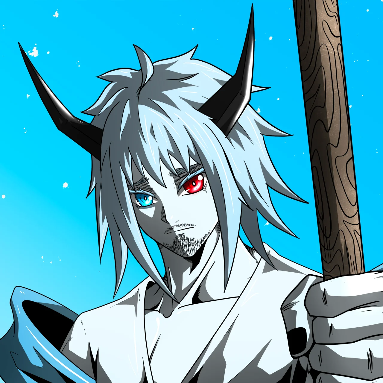 ALIEN #814. Illustration du NFT Alienzone. Eyes: Kôsaiishoku; Hair: Akuma; Mark: None.