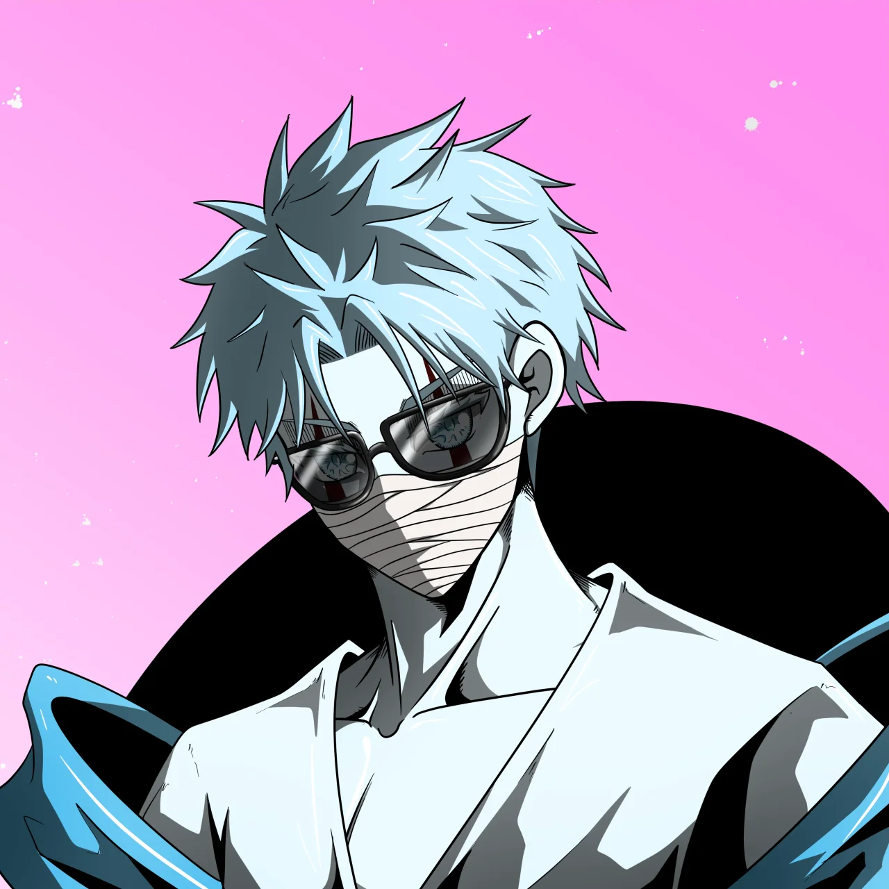 ALIEN #816. Illustration du NFT Alienzone. Eyes: Jûtenteki; Hair: Sanzoku; Mark: Yaban.