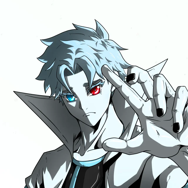 ALIEN #824. Illustration du NFT Alienzone. Eyes: Kôsaiishoku; Hair: Hankôteki; Mark: None.