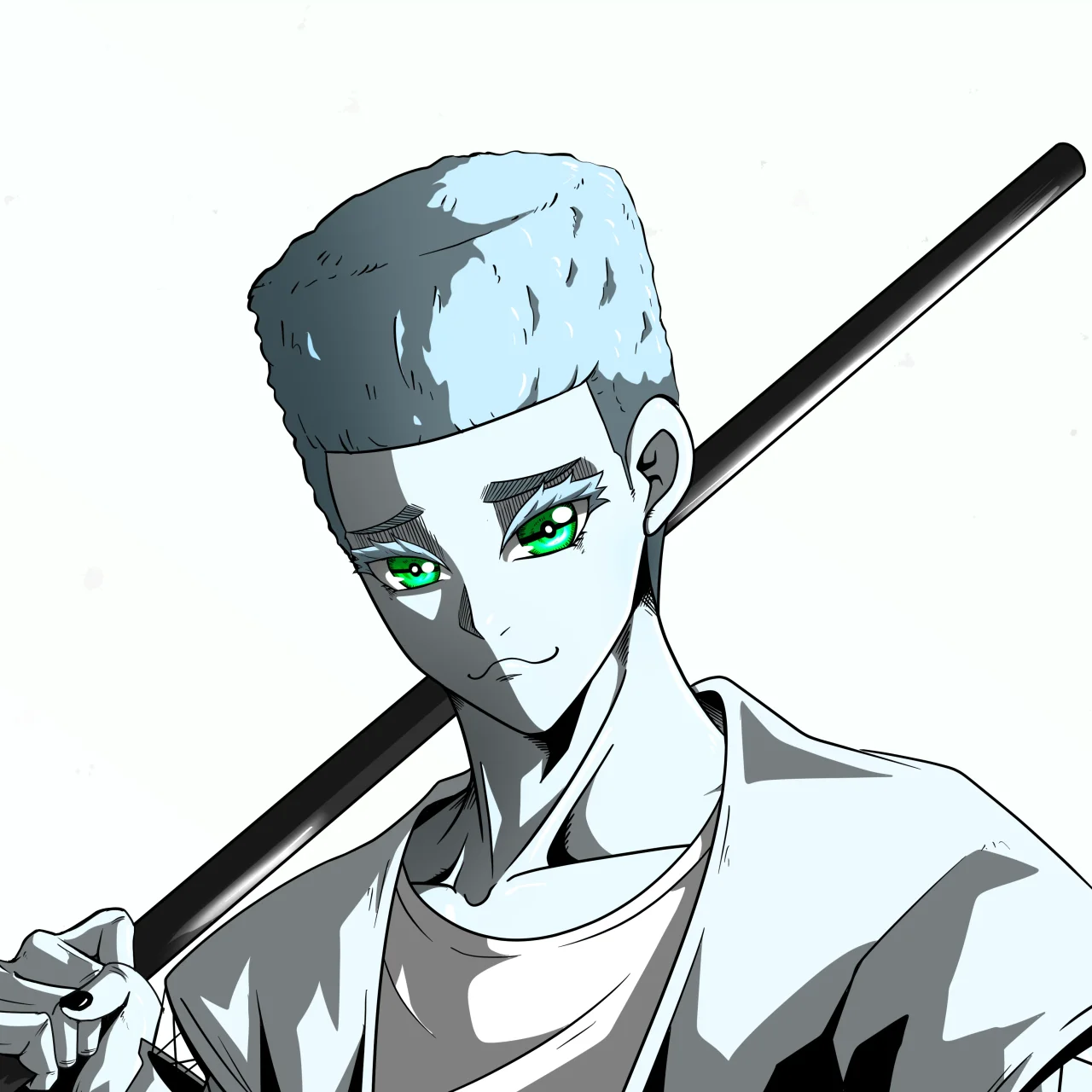 ALIEN #83. Alienzone digital collectible artwork. Eyes: Kôhaimoku; Hair: Shikakui; Mark: None.