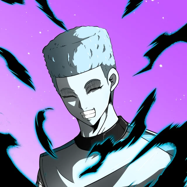 ALIEN #837. Illustration du NFT Alienzone. Eyes: Hêmoku; Hair: Shikakui; Mark: None.