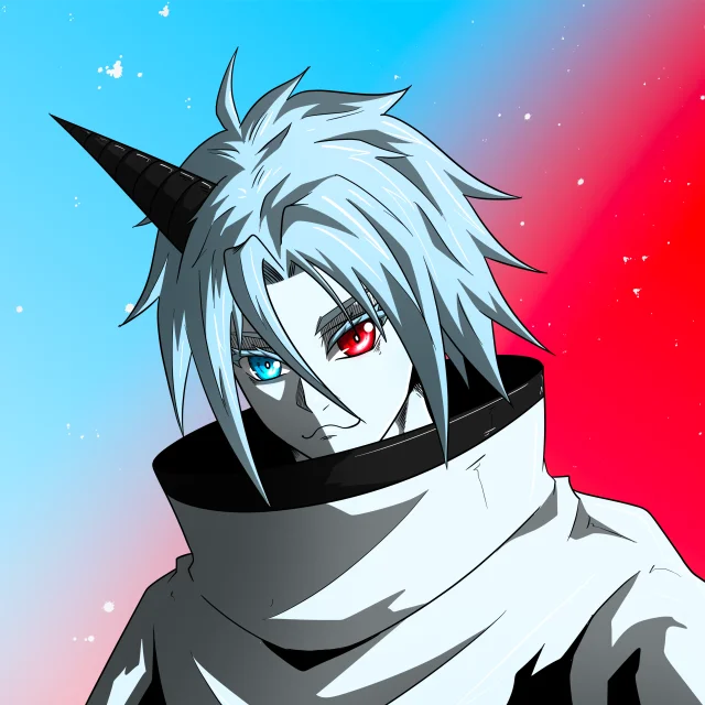 ALIEN #839. Illustration du NFT Alienzone. Eyes: Kôsaiishoku; Hair: Anben; Mark: None.