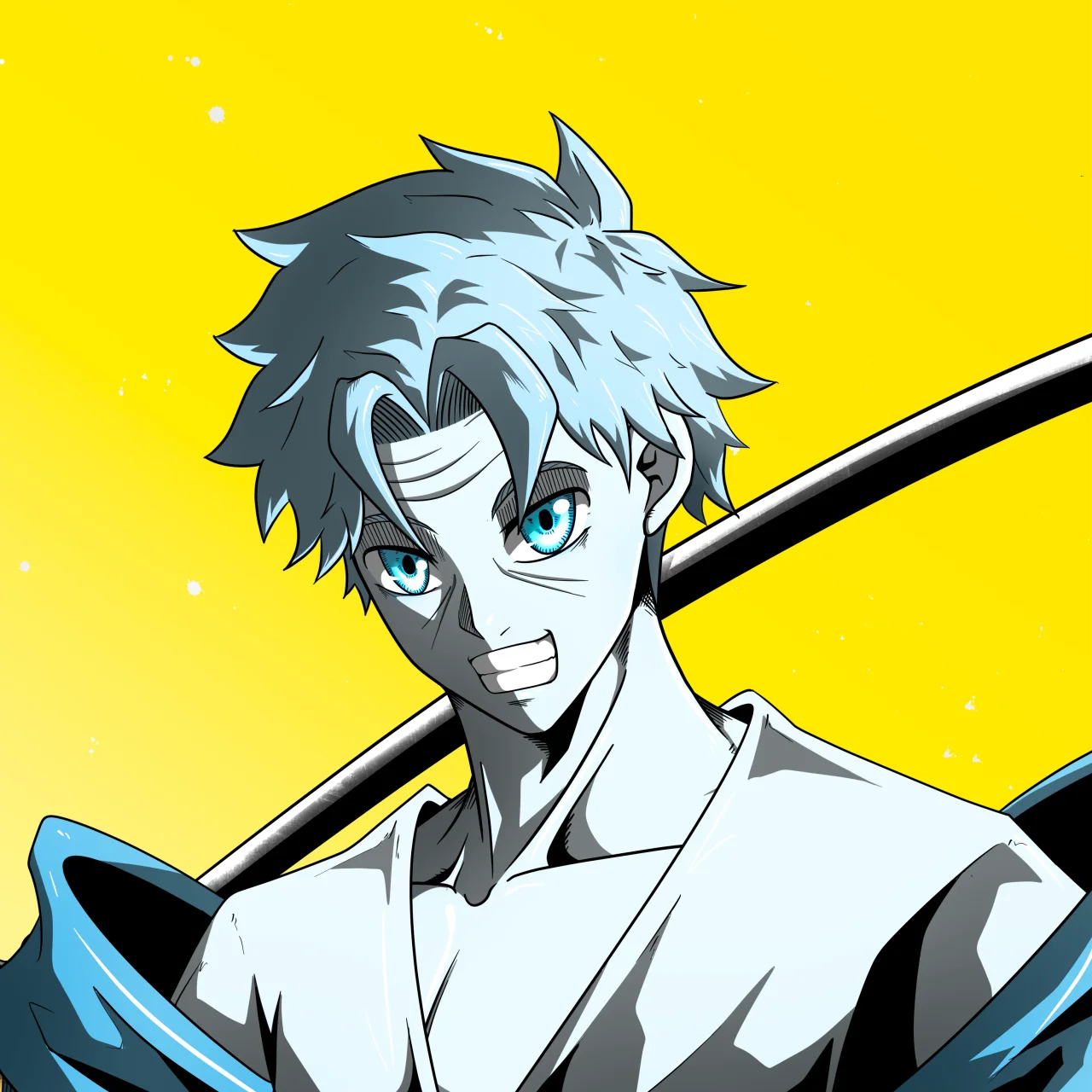 ALIEN #844. Alienzone digital collectible artwork. Eyes: Sêmoku; Hair: Hankôteki; Mark: Senzo.