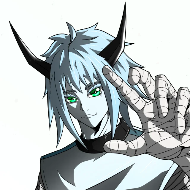 ALIEN #845. Illustration du NFT Alienzone. Eyes: Kôhaimoku; Hair: Akuma; Mark: None.